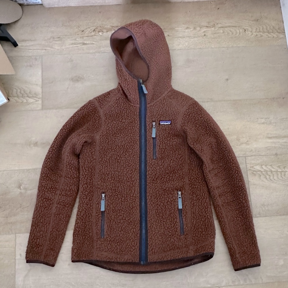 Patagonia Retro Pile Fleece Brown Hooded Jacket